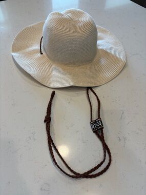Cappelli Straworld Cream Braided Chinstrap Sun Hat